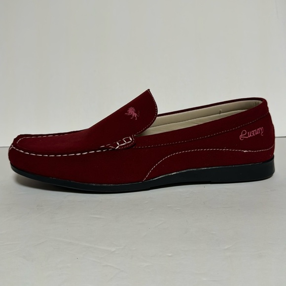 VLADO LUXURY ELITE Men’s Vegan Suede Loafer Burgundy - Picture 2 of 7